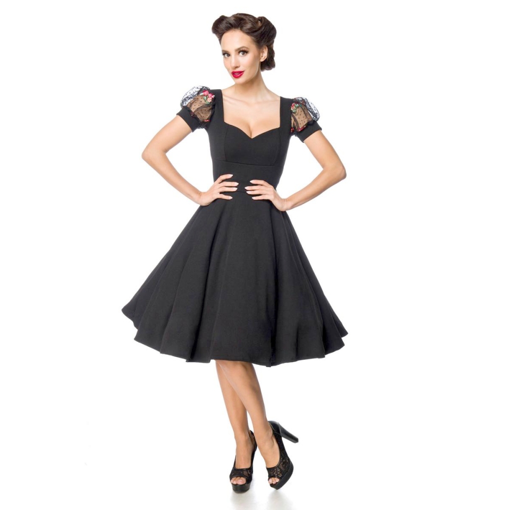 Belsira Robe Vintage Pin Up Robe Vintage Années 50 Rockabilly Femme Pin-Up Rét